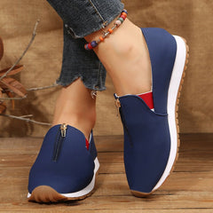 Zip Flats Shoes Comfortable Non Slip Loafers Women