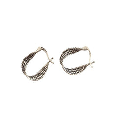 Twist Ear Clip S925 Sterling Silver Retro Twisted Eardrop Earring