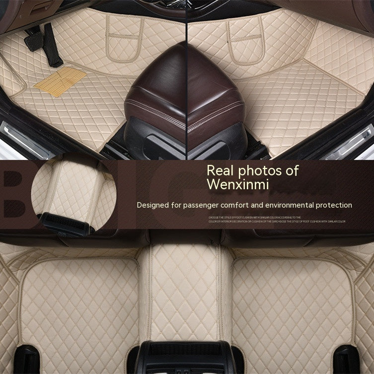 Car Foot Mat Fully Surrounded By Leather Floor Mat