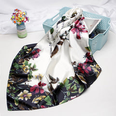 High-end Versatile Retro Printed Artificial Silk Scarf For Women