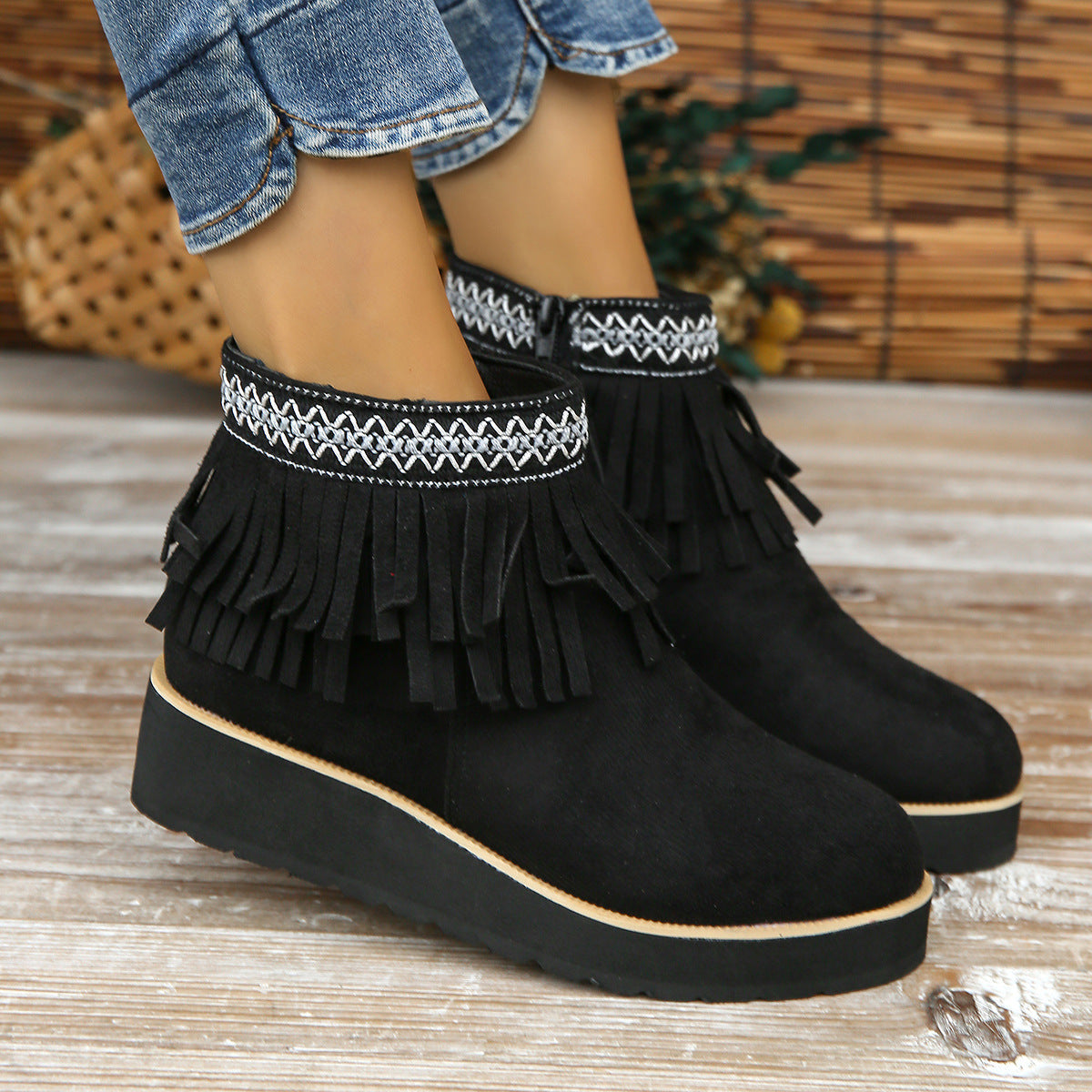 Fashion Thick Bottom Small Wedge Bootie