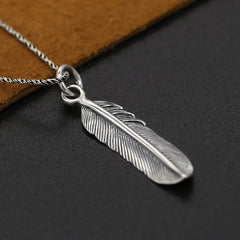 Vintage Thai Silver Eagle Wings Small Size Feather Pendant