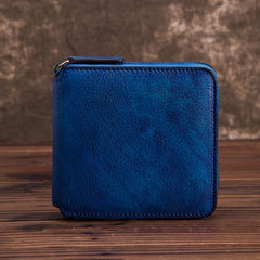 Solid Color Short Cowhide Hand-rub Color Wallet