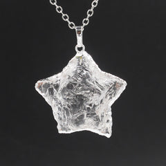 Star Moon Faceted Pendant White Crystal