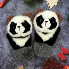 Winter Women's Plush Cartoon Animal Gloves