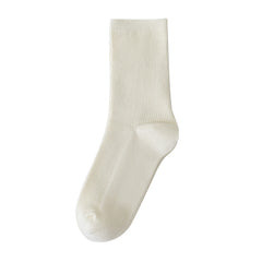 Women's Spring And Summer Cotton Socks Solidcolor Mid-calf Length