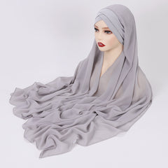 New Convenient Closed-toe Scarf Four Seasons Universal Plain Chiffon