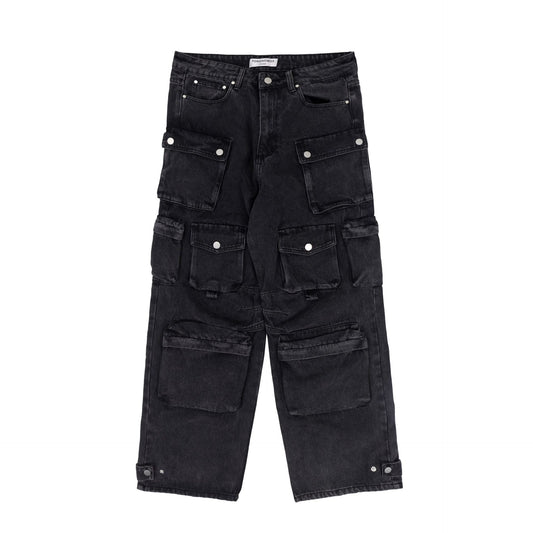 Loose Fit Straight Wide Leg Multi-pocket Cargo Pants Men