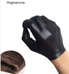 Men's Autumn And Winter Fleece-lined Warm Sheepskin Gloves