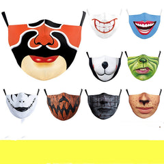 Digital Printing Halloween Clown Funny Double Outdoor Dust Mask