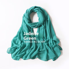 Pure Color Pearl Chiffon Scarf Headcloth Veil Chiffon Scarf