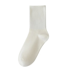 Women's Spring And Summer Cotton Socks Solidcolor Mid-calf Length