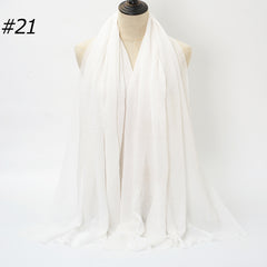 Pure Color Pleated Cotton Scarf Cotton And Linen Scarf