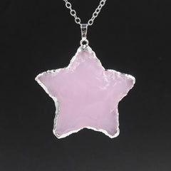 Star Moon Faceted Pendant White Crystal