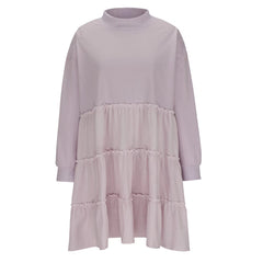 Women's Stitching Loose-fitting Pleated Sweater Dress