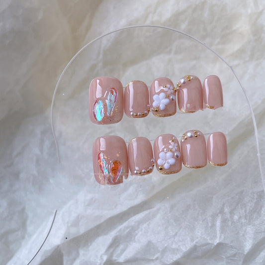 Pearl Floret Removable Nail Patch