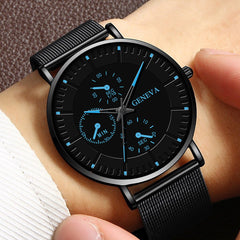 Korean Fashion Watch Men's Mesh Strap Simple