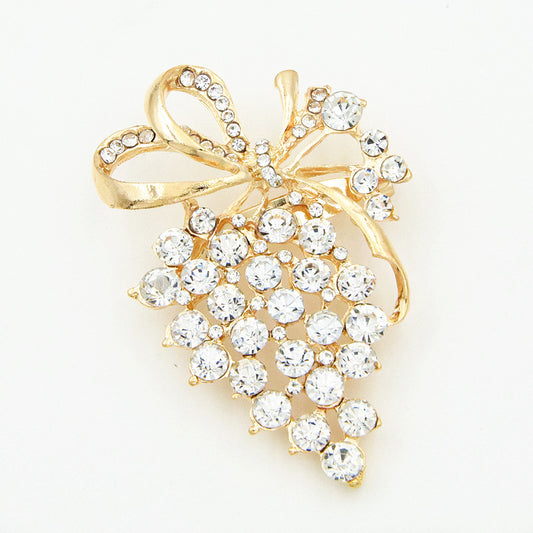 Women's Diamond Grape Brooch