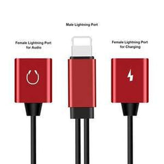 Lightning Wire-controlled Two-in-one Listening Song Charging Adapter Cable