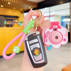 Bear Sweet Projection Camera Luminous Keychain Ornaments