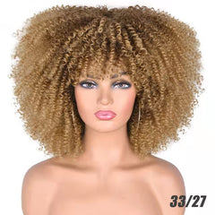 African Small Curly Hair Afro Wig Headgear