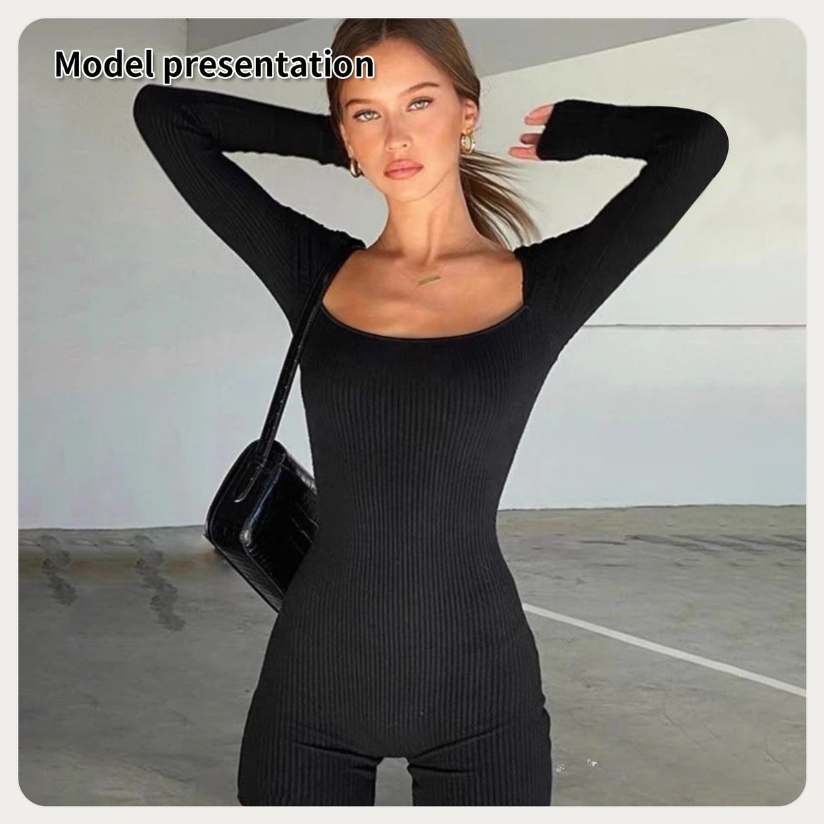 Women's Fashion Simple Solid Color Bodysuit