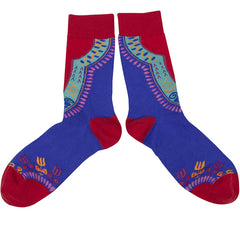 Multi-Color Mid-calf Ethnic Style Floral Socks