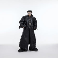 Metal Lock Catch Design Sense Fur Coat Overknee Long Coat