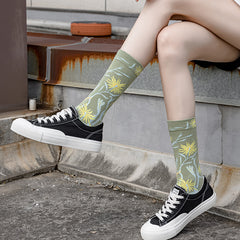 Women's Mid-calf Autumn And Winter 100 Cotton Socks