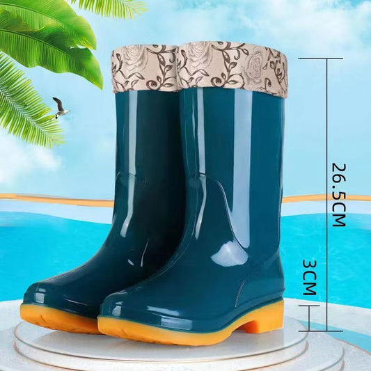 Men's Fashion Non-slip Plus Velvet Cotton-padded Rain Boots