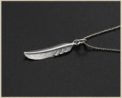 Vintage Thai Silver Eagle Wings Small Size Feather Pendant