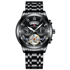 Stainless Steel Men's Tourbillon Quartz Watch