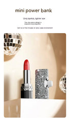 Diamond Pocket Capsule Emergency Power Bank Diamond-embedded Mini Lipstick Small Portable Power Source