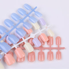 24pcs Solid Color Wear Fake Nail Patches