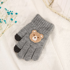 Children's Five Finger Knitting Wool Gloves