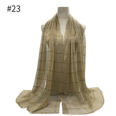 Spring And Summer Women's Bag Scarf Thin Breathable Solid Color Crumpled Panel Pressing Polyester Scarf