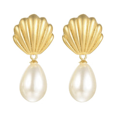 Artificial Pearl Niche Temperament Earrings Women's 18K Gold