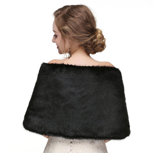 High-end Wedding Dress Winter Warm Fur Shawl