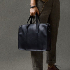 Men's Thick Cowhide Commuter Leather Handbag