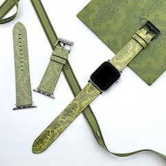 Printed With Green Leather Strap