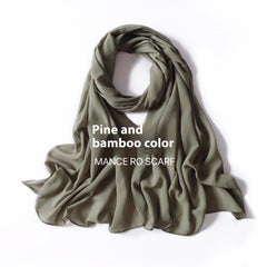 Pure Color Pearl Chiffon Scarf Headcloth Veil Chiffon Scarf