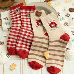 Minimalist Printed Cute Women's Mid Length Socks