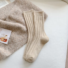 Solid Color Wool Socks Children